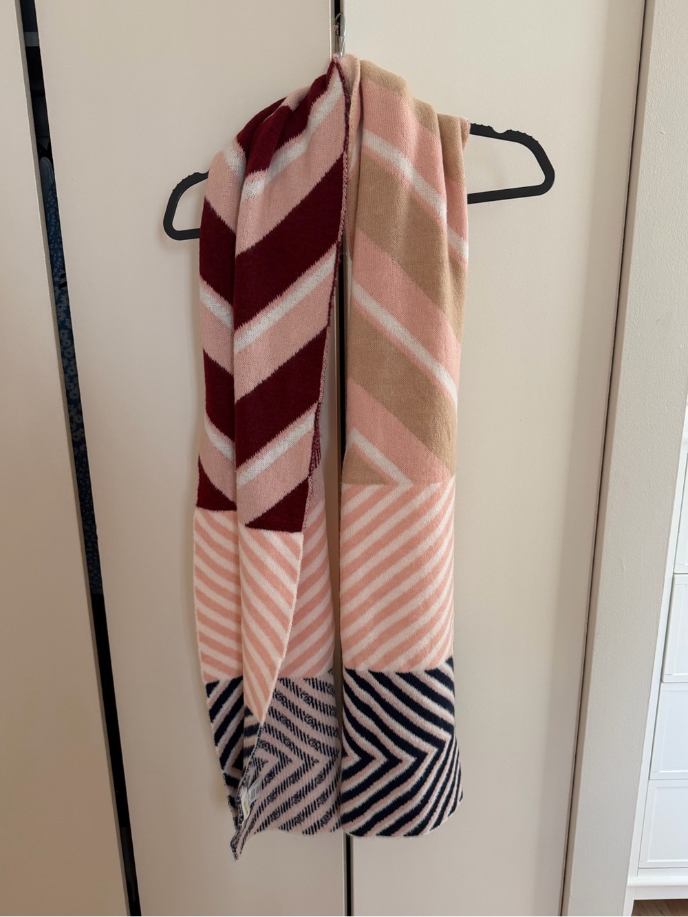 Maeve Anthropologie Tyrie Rose Multicolor Scarf - Pink, Beige, Burgundy, Navy